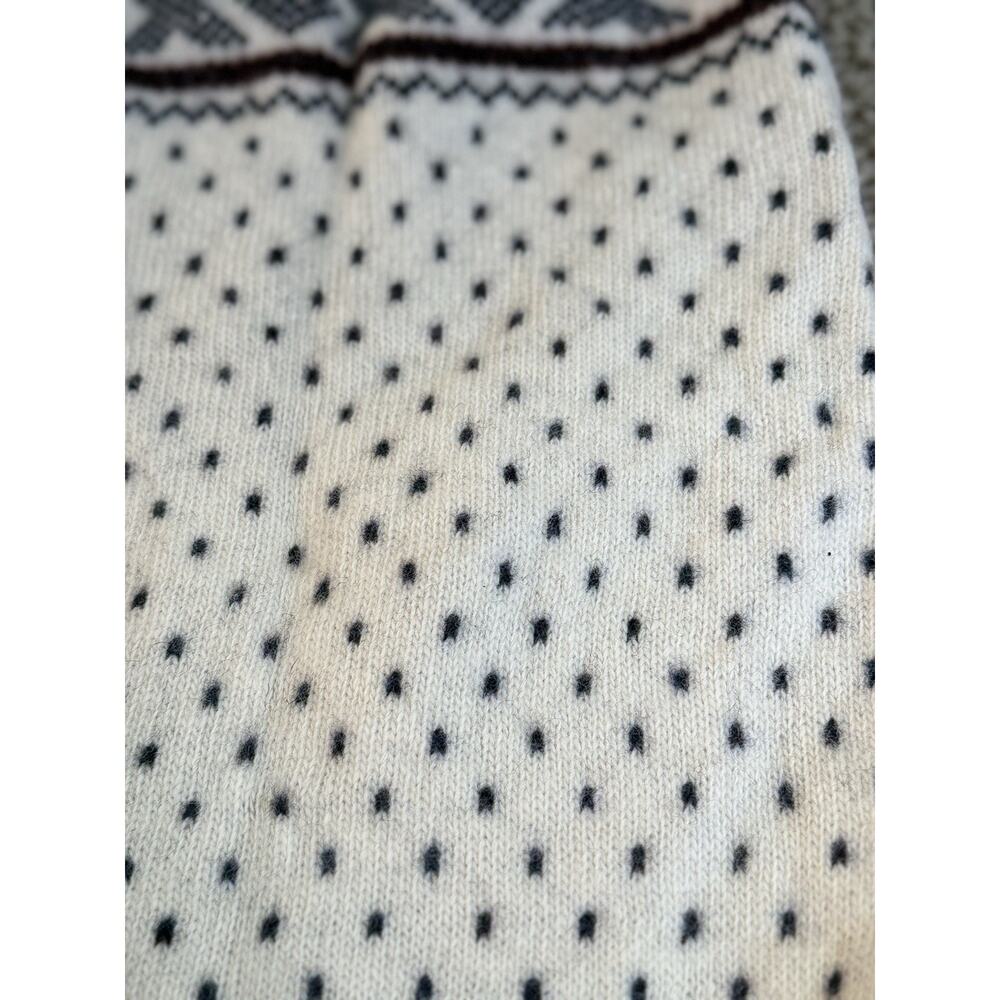 Barbour Mens Large Fits Like XL 100% Wool Sweater Fair Isle Blue White See Descr - Picture 2 of 14